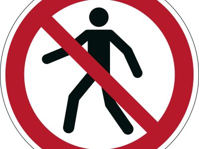 adhesivos prohibicion paso de peatones