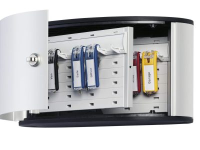 armario de llaves key box 12 con cerradura giratoria plateado