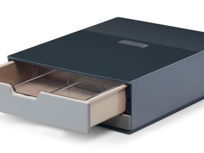 cajas de almacenaje con compartimentos antracita