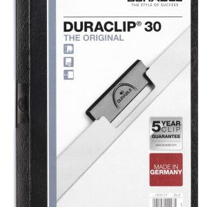 carpeta portadocumentos con clip de plastico negro