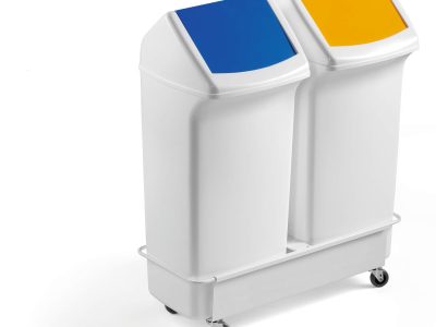 carrito para 2 unidades de cubos de basura rectangular 40L