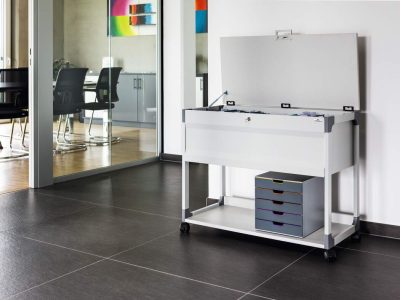 carrito para carpetas colgantes con cerradura regulable para oficinas y almacen