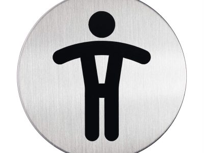 cartel wc acero inox hombres