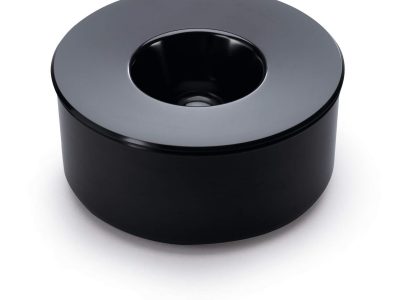 cenicero con tapa negro redondo