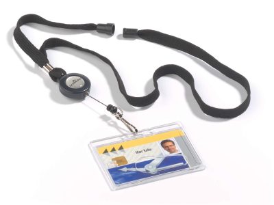 cinta negra extensible cierre seguridad para portanombres oferta