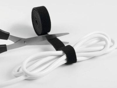 cinta negra velcro para recogida y ordenacion de cables barata