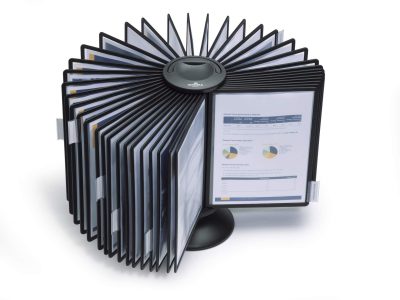 clasificador de mesa giratorio con fundas de papel