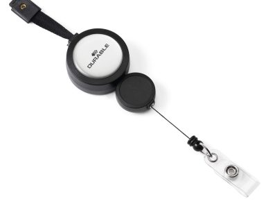cordon extensible con cierre boton para identificadores negro
