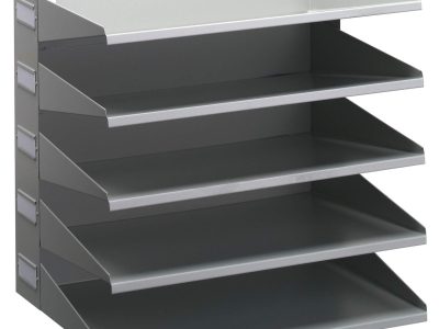 estanterias de acero clasificadoras cinco bandejas baratas gris