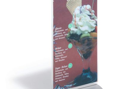 expositor de mesa A4 base de metal metacrilato