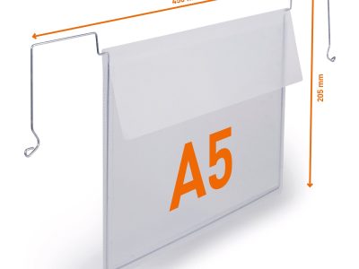 fundas A5 transparentes colgantes para documentos con solapa