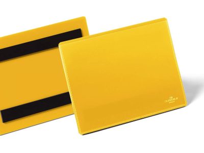 fundas identificacion A6 con tiras magneticas amarillas