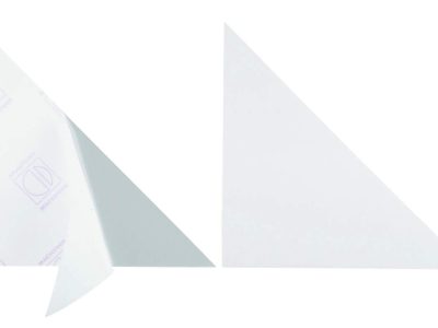 fundas triangulares autoadhesivas 175mm transparentes