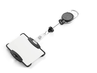 identificador con cordon extensible para tarjeta negro