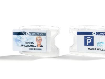 identificador para 2 tarjetas reciclado transparente