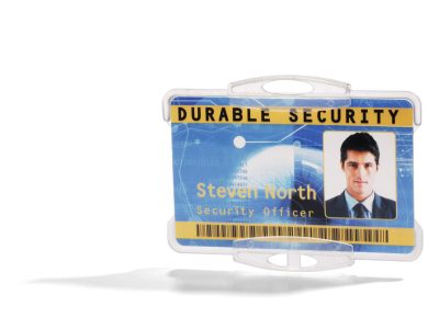 identificador para portanombres para una tarjeta transparente