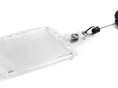identificador rigido con cordon extensible para dos tarjetas
