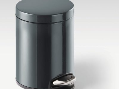 papelera antracita con pedal circular metalica 5L resistente