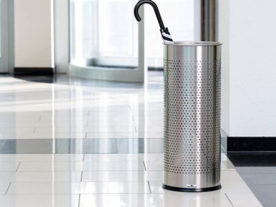 paraguero acero inoxidable redondo 28,5L plateado