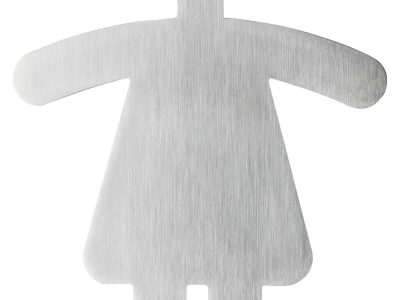 pegatina de acero para puerta wc mujeres