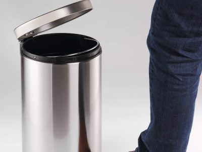 pepelera con pedal acero inoxidable 12L resistente