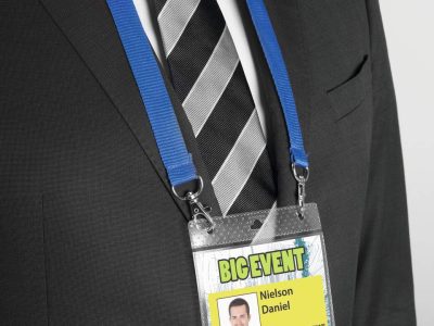 portanombres A6 con cinta para eventos