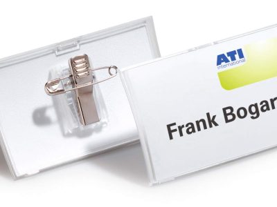 portanombres click con pinza combi transparente