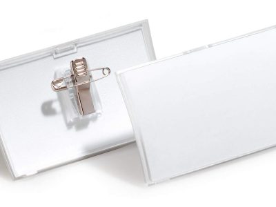 portanombres click con pinza combi transparente
