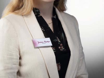 portanombres con iman y agujero transparente