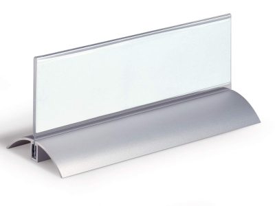 portanombres de mesa 61x210mm transparente
