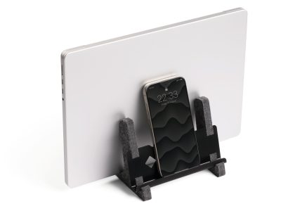 soporte portatil vertical de fieltro ecologico negro