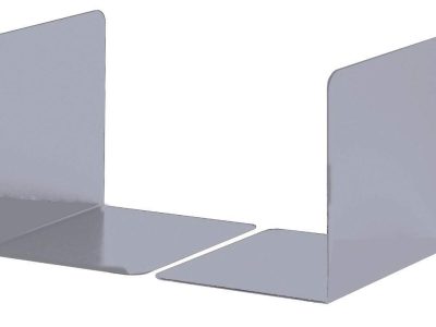 sujeta-libros-de-acero-metalico-plateado
