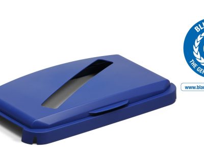 tapa con bisagra para cubo de basura 60L azul