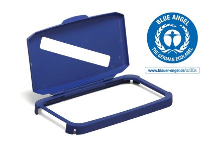 tapa con bisagra para cubo de basura 60L azul