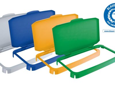 Tapa abatible rectangular para cubo de basura gris