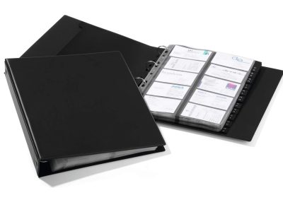 tarjeteros con anillas negros para tarjetas